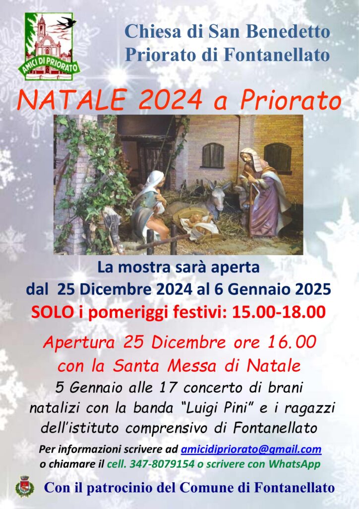 Gli Amici di Priorato Augurano a Tutti e a Tutte un  Buon Natale e un Felice 2025